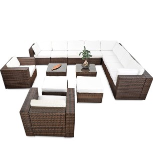 Monaco-Rattan-Lounge-Sitzgarnitur-mit-Sofa-Sessel-Hocker-Glastisch-erweiterbar-braun-creme