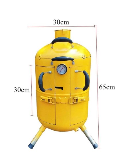 el-Bomba-Rauchfreier-Luxus-BBQ-Grill-Holzkohlegrill-Barbecue-Grill-Thermometer