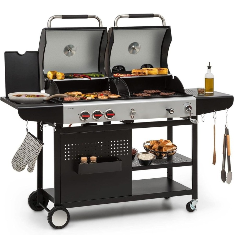 Mr.-Burns-Luxus-Edelstahl-BBQ-Kombigrill-fuer-Propan-Holzkohle-mit-3-Brenner-1