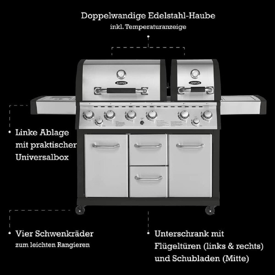 Mr.-Burns-Luxus-Edelstahl-BBQ-Grill-Propan-Gas-mi6-Brenner-Seitenbrenner-Backburner-LED-Infrarot-4