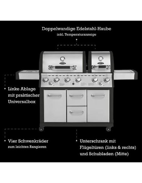 Mr.-Burns-Luxus-Edelstahl-BBQ-Grill-Propan-Gas-mi6-Brenner-Seitenbrenner-Backburner-LED-Infrarot-4