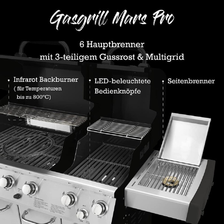 Mr.-Burns-Luxus-Edelstahl-BBQ-Grill-Propan-Gas-mi6-Brenner-Seitenbrenner-Backburner-LED-Infrarot-7