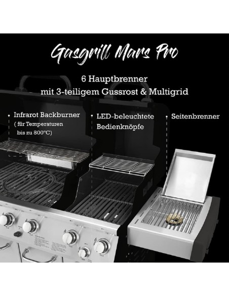 Mr.-Burns-Luxus-Edelstahl-BBQ-Grill-Propan-Gas-mi6-Brenner-Seitenbrenner-Backburner-LED-Infrarot-7