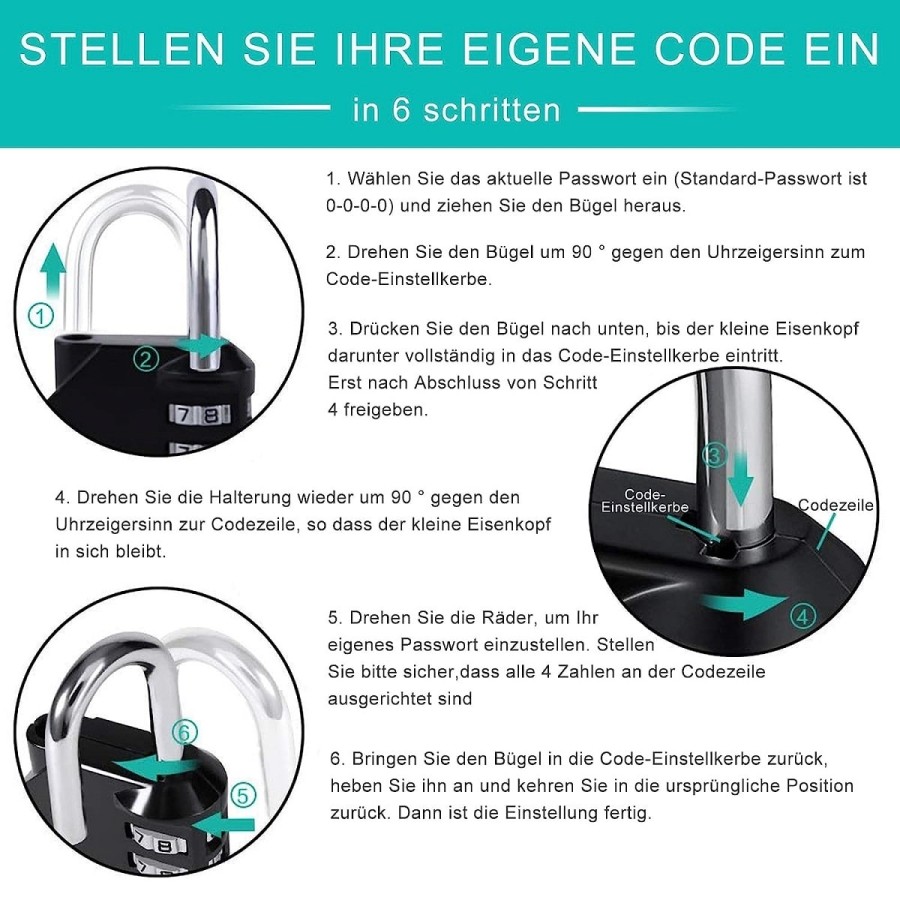 ENIGMA-Vorhaengeschloss-4-stelliges-Zahlenschloss-Zahlencode-aenderbar