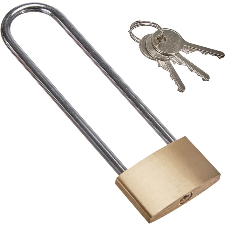 Messing-Vorhaengeschloss-mit-extra-langen-hohen-Buegel-10cm-3-Sicherheitsschluessel-1