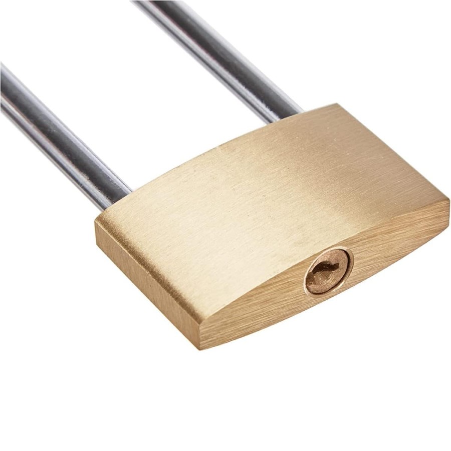 Messing-Vorhaengeschloss-mit-extra-langen-hohen-Buegel-10cm-3-Sicherheitsschluessel-3