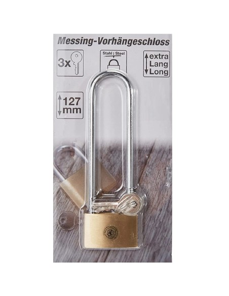 Messing-Vorhaengeschloss-mit-extra-langen-hohen-Buegel-10cm-3-Sicherheitsschluessel-4