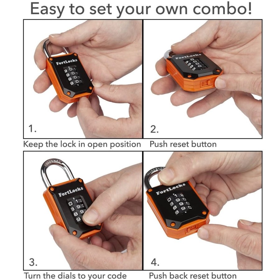 FortLocks-Vorhaengeschloss-4-stelliges-Zahlenschloss-Zahlencode-orange