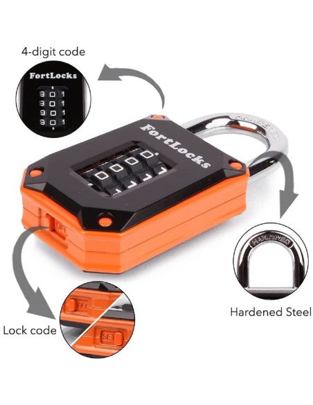 FortLocks-Vorhaengeschloss-4-stelliges-Zahlenschloss-Zahlencode-stabil-orange