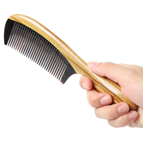 Dr.Beauty-handgefertigter-Haarkamm-natuerlichem-gruenem-Sandelholz-feine-Zaehnen-Bueffelhorn-5