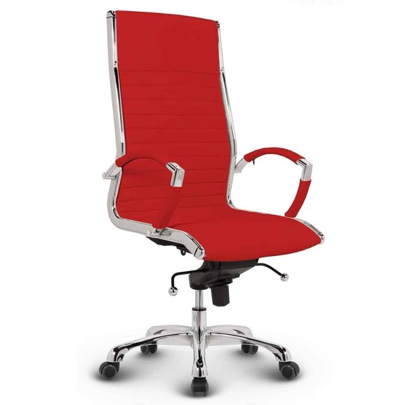 CRAFTMAX-Bueroledersessel-Chefsessel-Chrome-mit-Echt-Leder-korallrot-1