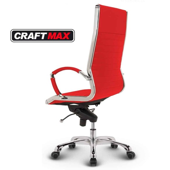 CRAFTMAX-Bueroledersessel-Chefsessel-Chrome-mit-Echt-Leder-korallrot-2