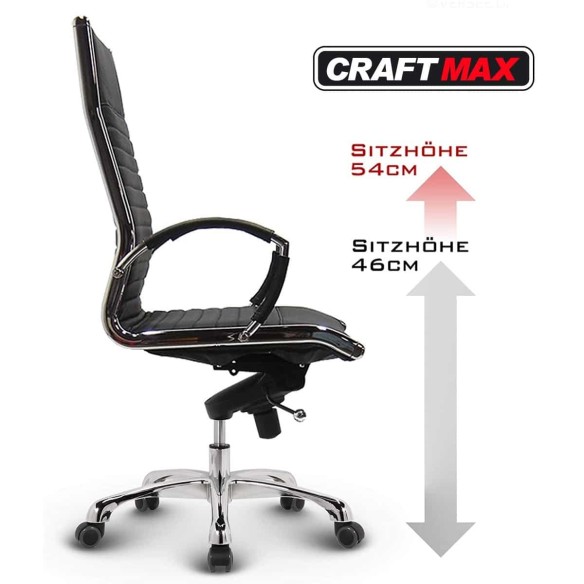 CRAFTMAX-Bueroledersessel-Chefsessel-Chrome-mit-Echt-Leder-korallrot-9