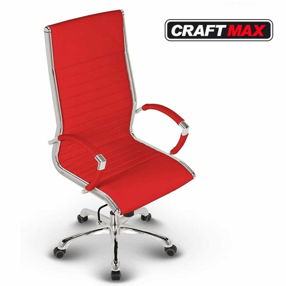 CRAFTMAX-Bueroledersessel-Chefsessel-Chrome-mit-Echt-Leder-korallrot-4