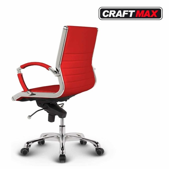 CRAFTMAX-Konferenzdrehstuhl-Meetingstuhl-Armlehnen-Chrome-Echt-Leder-korallrot-7