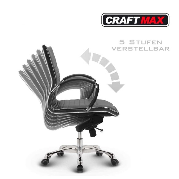 CRAFTMAX-Konferenzdrehstuhl-Meetingstuhl-Armlehnen-Chrome-Echt-Leder-korallrot-5