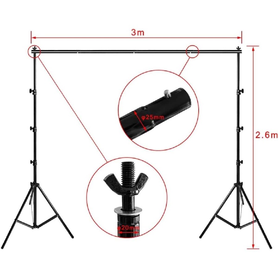 Fotostudio-Hintergrundsystem-fuer-Produktfotografie-Portrait-Videoaufnahme-Leinwand-Hintergrund-Set-10