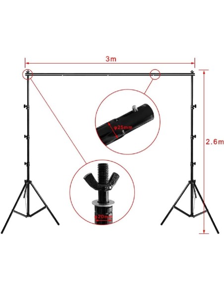 Fotostudio-Hintergrundsystem-fuer-Produktfotografie-Portrait-Videoaufnahme-Leinwand-Hintergrund-Set-10