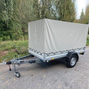 PVC-Hochplane-Gestell-2.51x1.28m-Hoehe-1.25m-mit-Gummigurt-fuer-Kastenanhaenger-V-Serie-FT-SyStema