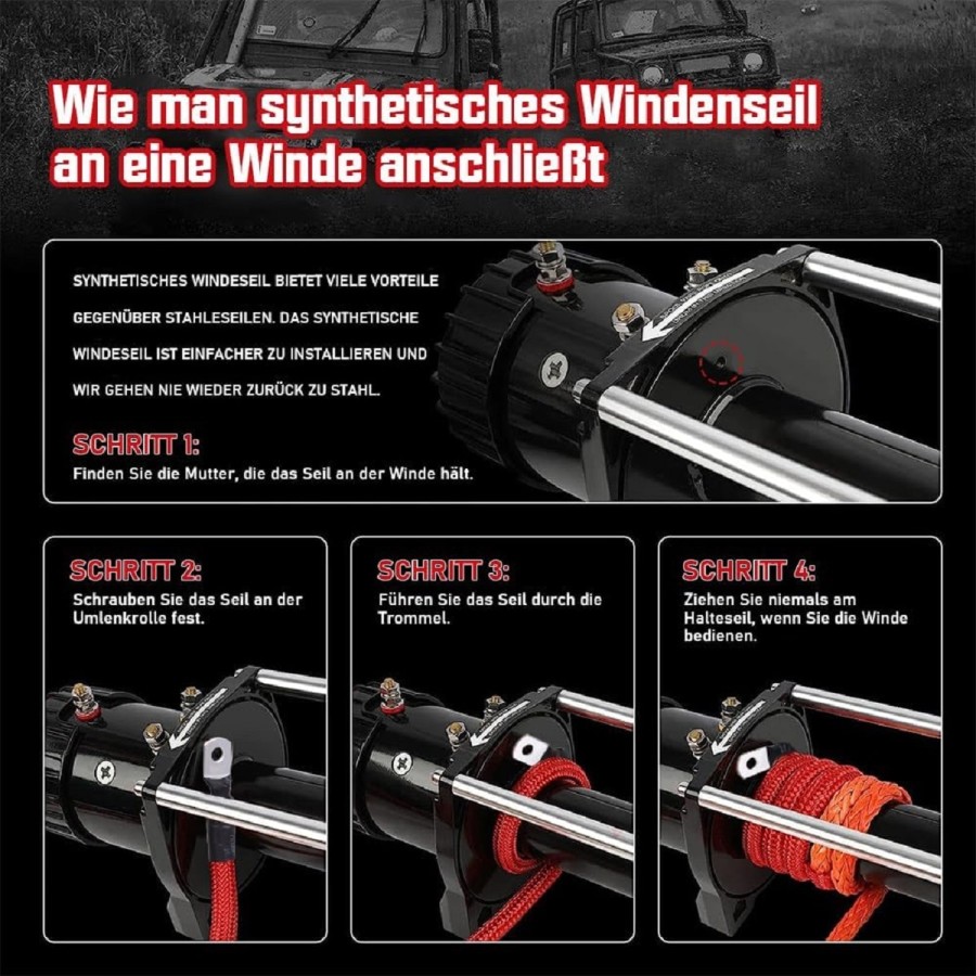 UHMWPE-Synthetik-Kunststoff-Seil-10mm-28m-9.299kg-20.500lbs-Anhaengerseil-fuer-Fahrzeugwinde-7
