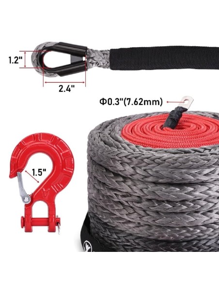 UHMWPE-Synthetik-Kunststoff-Seil-10mm-28m-9.299kg-20.500lbs-Anhaengerseil-fuer-Fahrzeugwinde-8