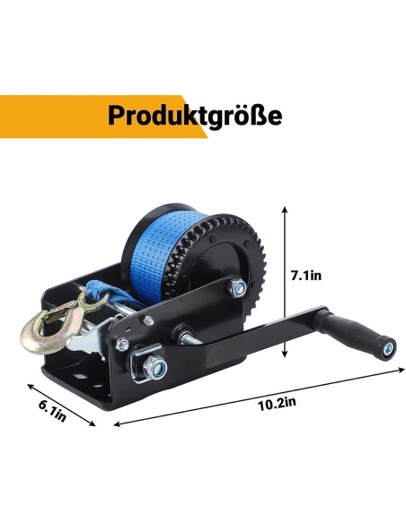 CRAFTMAX-Gurtwinde-mechanisch-1.365kg-3.000Ibs-Zuglast-10m-Polyester-Seilzug-6