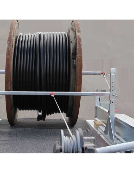 Kabeltrommel-Halter-Gestell-1500kg-Ratsche-Handseilwinde