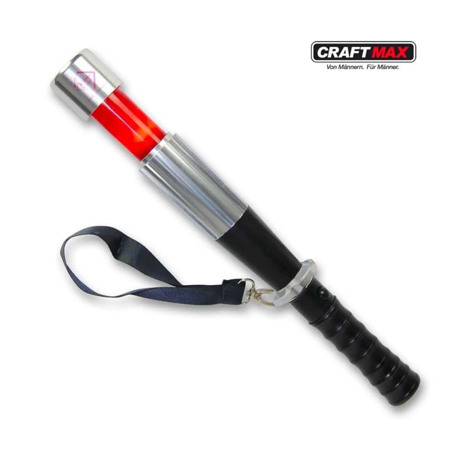 CRAFTMAX-Schlagstock-Hochleistungs-LED-Stab-Taschenlampe-Stroboskoplicht-und-rot-flashlight