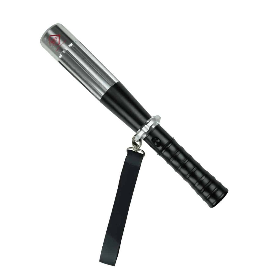 CRAFTMAX-Schlagstock-Hochleistungs-LED-Stab-Taschenlampe-inkl.-Stroboskoplicht-und-rotem-Warnlicht