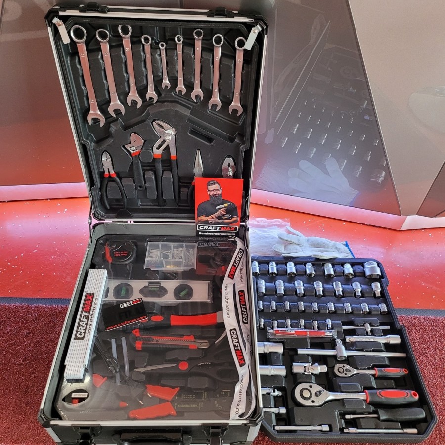 CRAFTMAX-Profi-ALU-Werkzeugkoffer-mit-1000-Werkzeug-Trolley-3