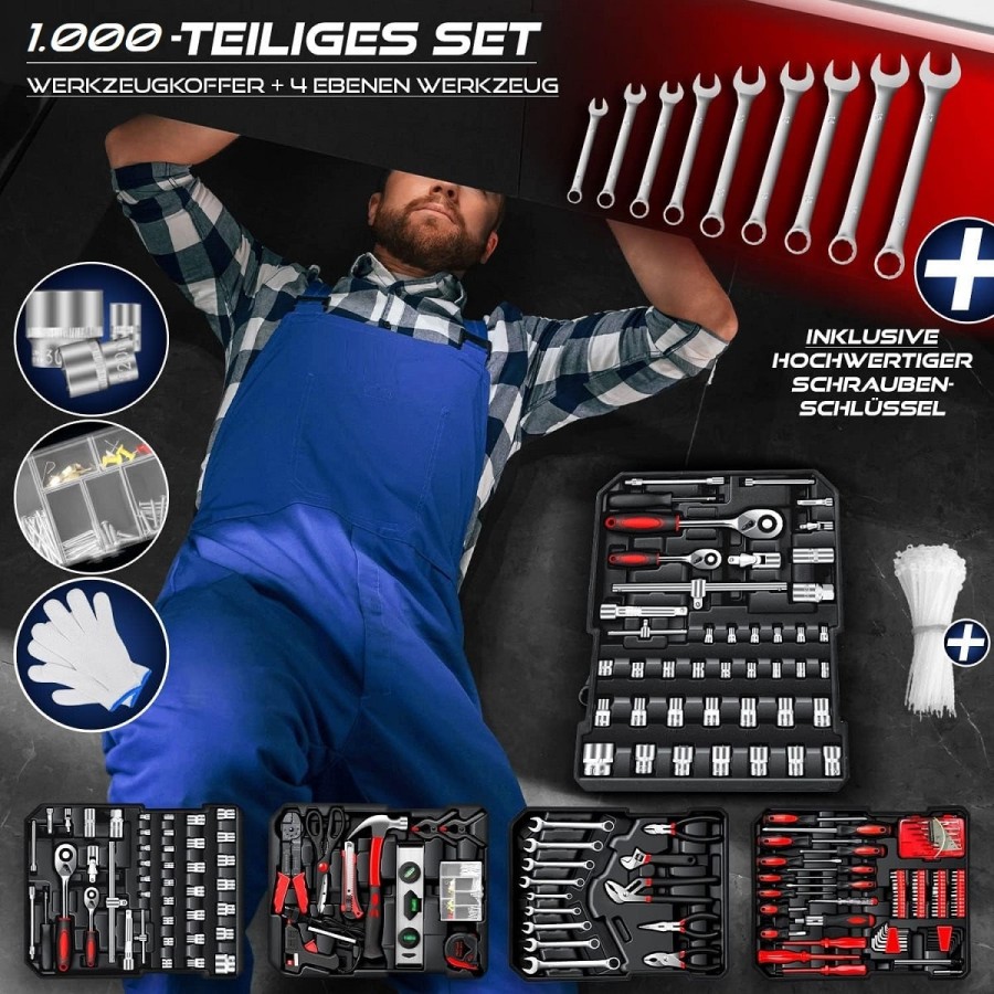 CRAFTMAX-1000-teiliges-Werkzeug-Set-im-ALU-Werkzeugkoffer-Trolley