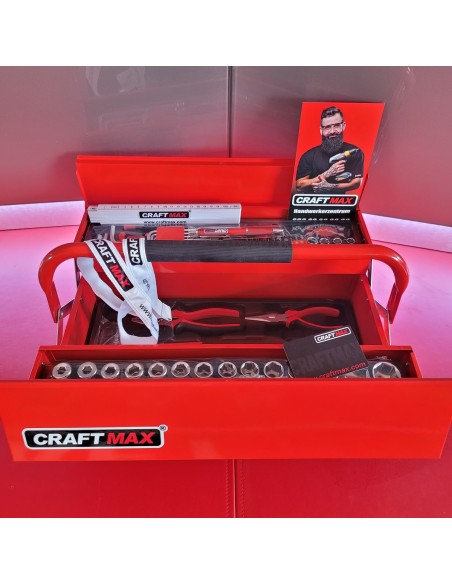CRAFTMAX-70-tlg.-Metall-Werkzeugkoffer-mit-Werkzeug-in-Hartschaumeinlagen