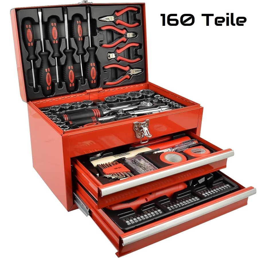 CRAFTMAX-160tlg.-Metall-Werkzeugbox-mit-Schubfaecher-Werkzeug-Akkuschrauber-1