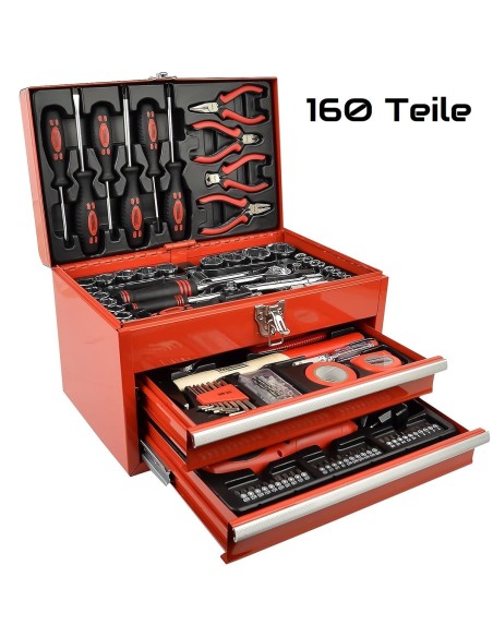 CRAFTMAX-160tlg.-Metall-Werkzeugbox-mit-Schubfaecher-Werkzeug-Akkuschrauber-1