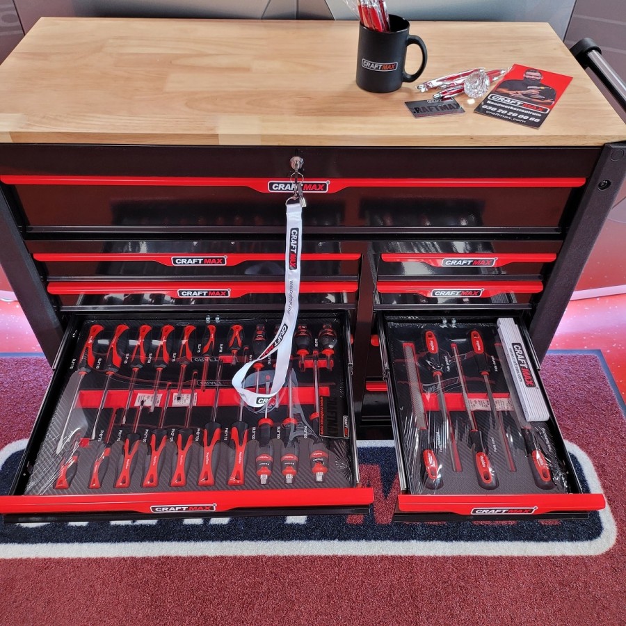 CRAFTMAX-Premium-Werkstattwagen-mit-12-Schubfaecher-inkl.-hochwertigem-Werkzeug-7