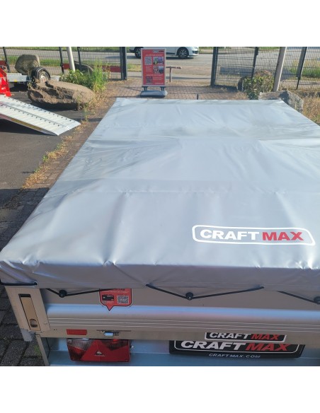 CRAFTMAX-Anhaenger-Flachplane-2.30x1.50x0.50m-silbermetallic-Gummigurt-extra-Lackschicht-2