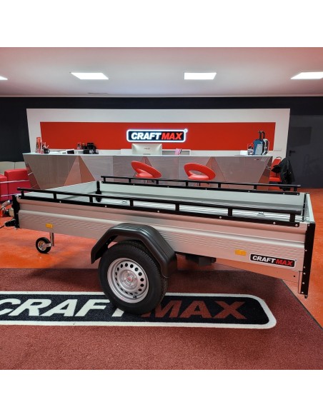 CRAFTMAX-MAXI-1300kg-Kastenanhaenger-H-Gestell-Reling-100Kmh-Einachser-Tieflader-gebremst-2