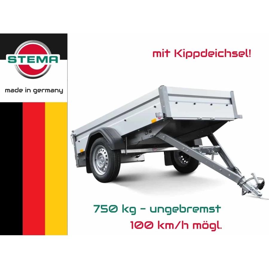STEMA-FT-750-Kastenanhaenger-2.01×1.08m-mit-Kippdeichsel-100kmh-STEMA