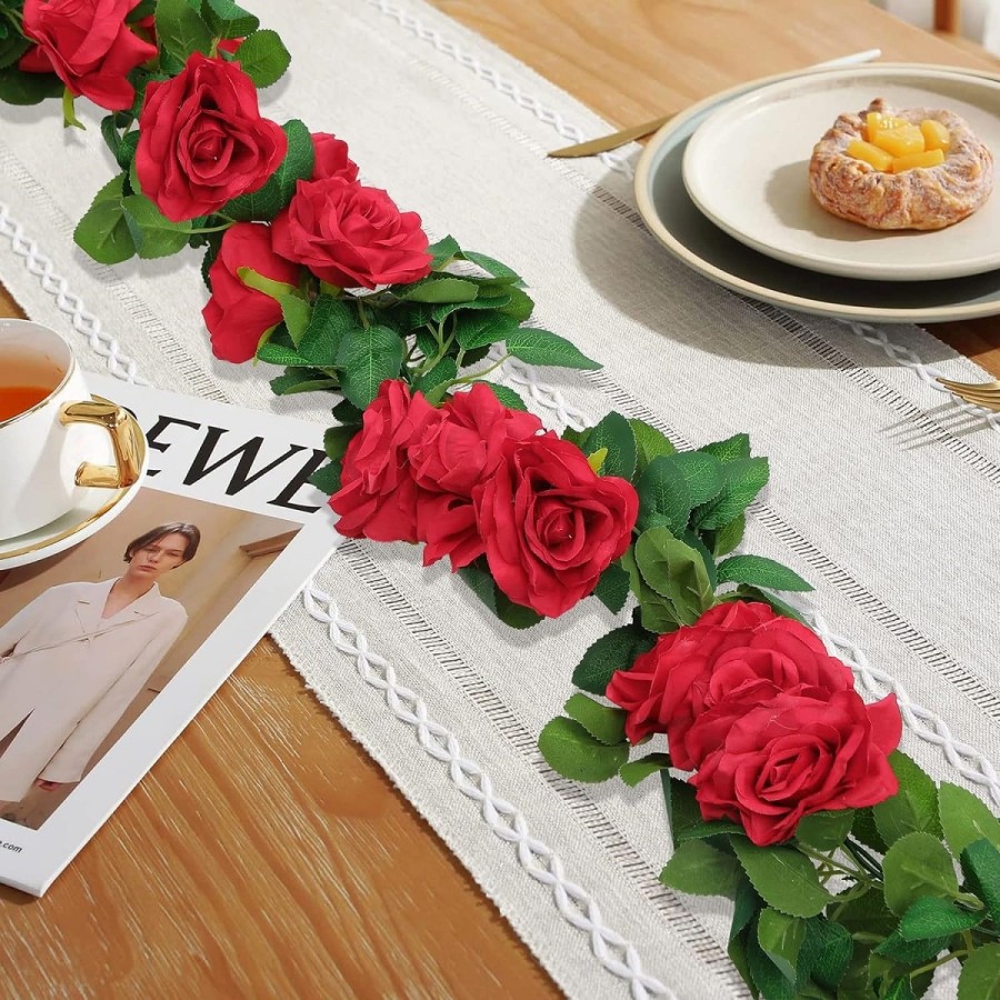 Rote-Rosen-Kunstblumen-haengende-Girlande-Deko-fuer-Hochzeit-Tempel-Ritual-6m-3