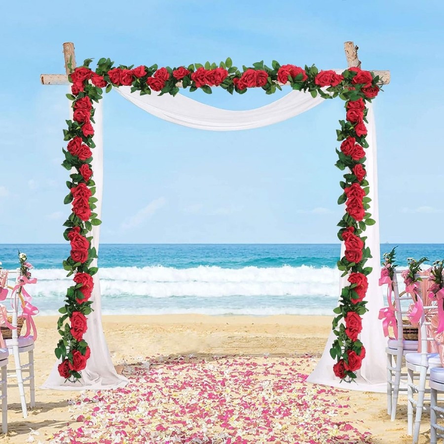 Rote-Rosen-Kunstblumen-haengende-Girlande-Deko-fuer-Hochzeit-Tempel-Ritual-6m-4