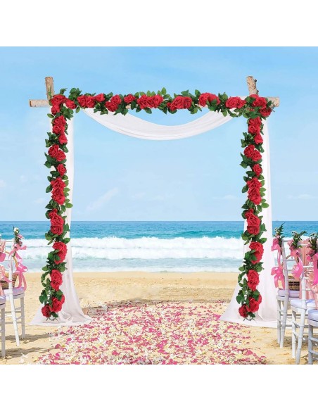Rote-Rosen-Kunstblumen-haengende-Girlande-Deko-fuer-Hochzeit-Tempel-Ritual-6m-4