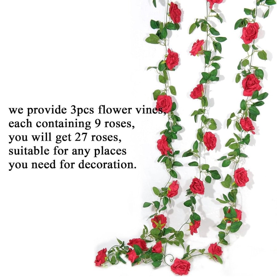 Rote-Rosen-Kunstblumen-haengende-Girlande-Deko-fuer-Hochzeit-Tempel-Ritual-6m-6