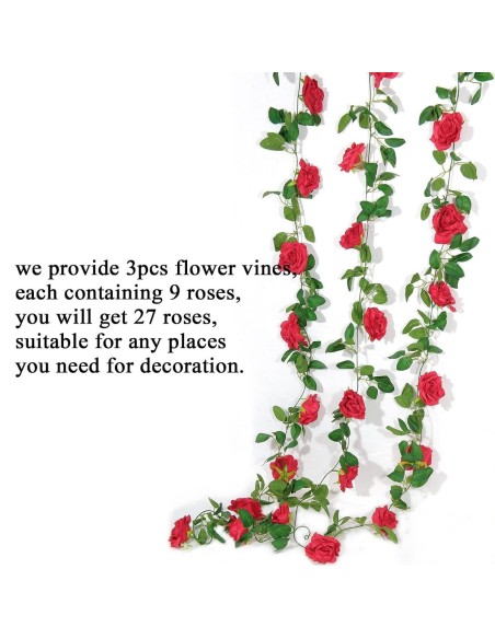 Rote-Rosen-Kunstblumen-haengende-Girlande-Deko-fuer-Hochzeit-Tempel-Ritual-6m-6
