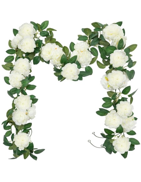 Weisse-Rosen-Kunstblumen-haengende-Girlande-Deko-fuer-Hochzeit-Tempel-Ritual-6m-1