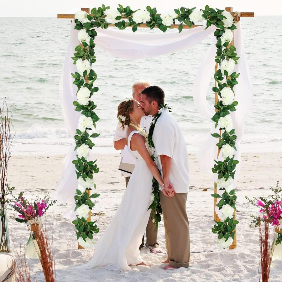 Weisse-Rosen-Kunstblumen-haengende-Girlande-Deko-fuer-Hochzeit-Tempel-Ritual-6m-4