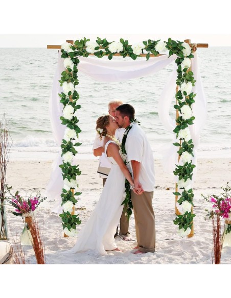 Weisse-Rosen-Kunstblumen-haengende-Girlande-Deko-fuer-Hochzeit-Tempel-Ritual-6m-4