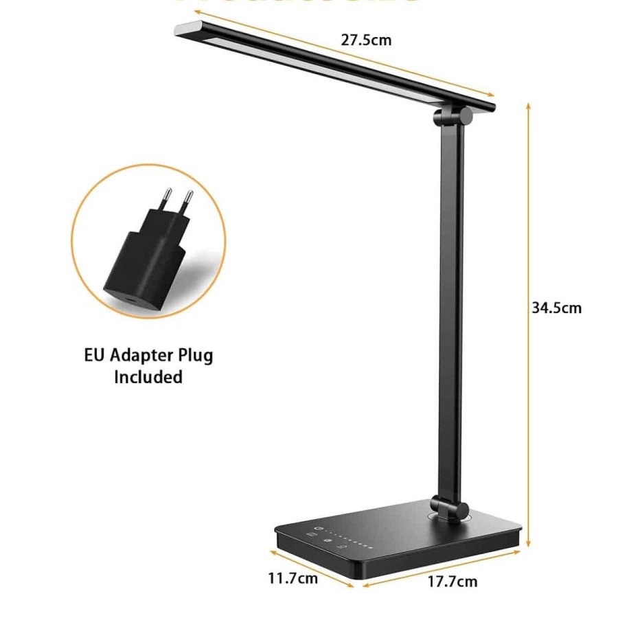 Rednerpult-Schreibtischlampe-LED-Dimmbar-5-Farben-10-Helligkeitsstufen-USB-Ladeanschluss-3