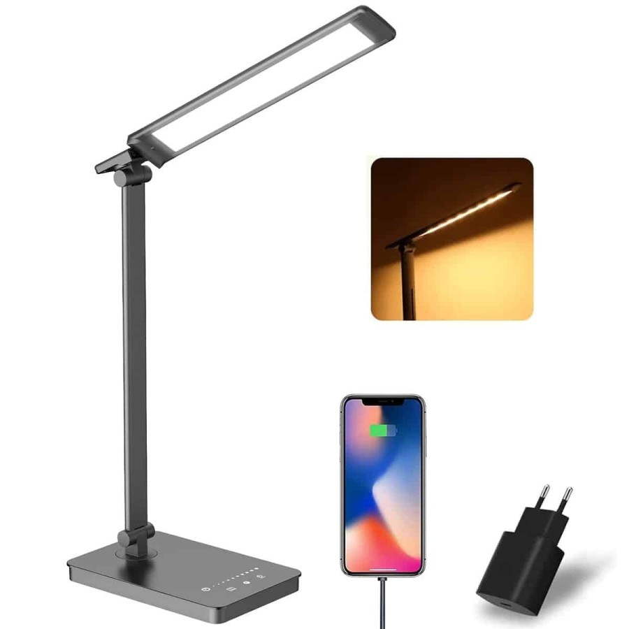 Rednerpult-Schreibtischlampe-LED-Dimmbar-5-Farben-10-Helligkeitsstufen-USB-Ladeanschluss-1