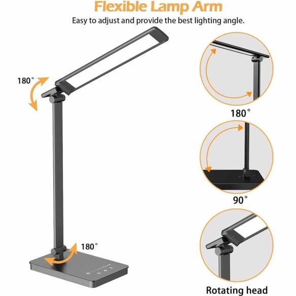 Rednerpult-Schreibtischlampe-LED-Dimmbar-5-Farben-10-Helligkeitsstufen-USB-Ladeanschluss-2