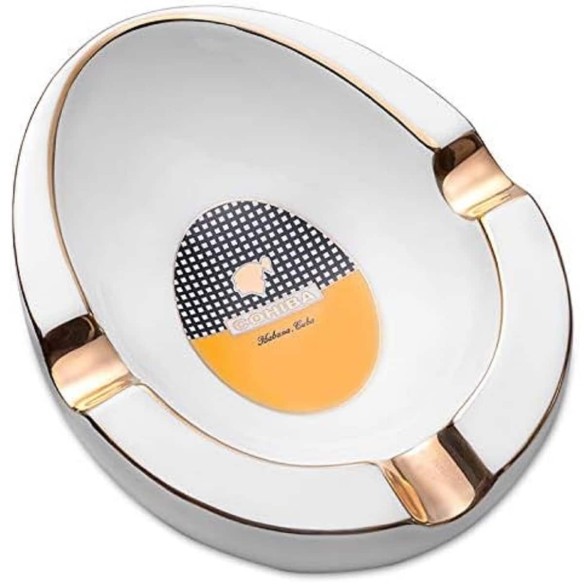Cohiba-Cuba-Zigarrenaschenbecher-aus-Keramik-withe-gold